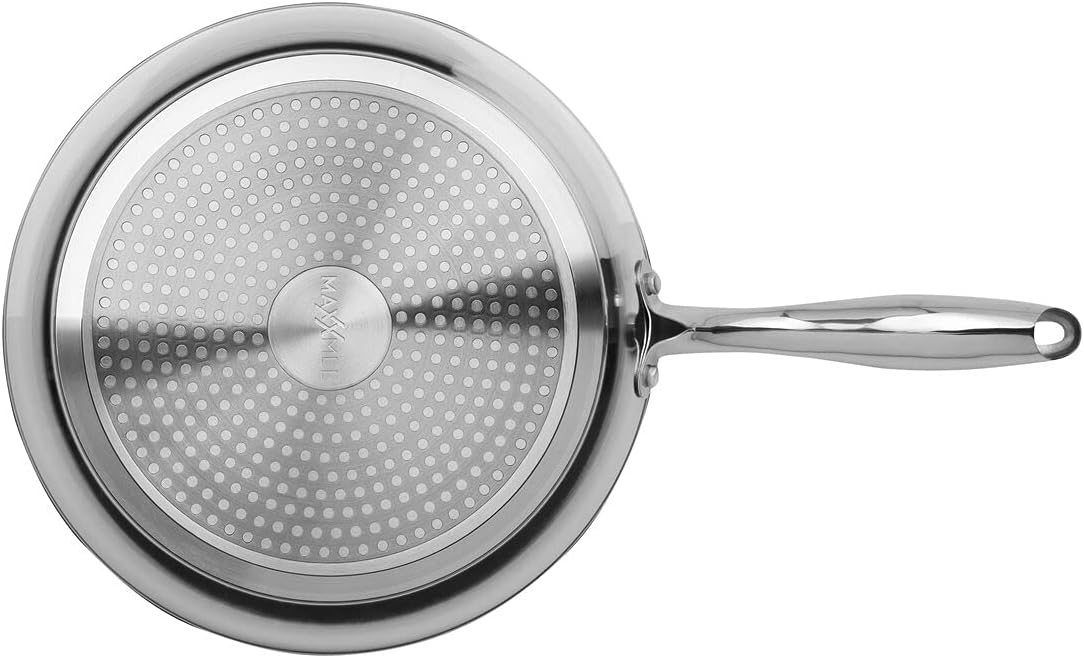 MAXXMEE Aluminium-Pfanne geschmiedet - 24cm | Mit zweifacher Antihaft-Beschichtung & Abperl-Effekt Farbwechsel-Anzeige | Backofengeeignet bis 150 °C [Silber] — Ansicht 4