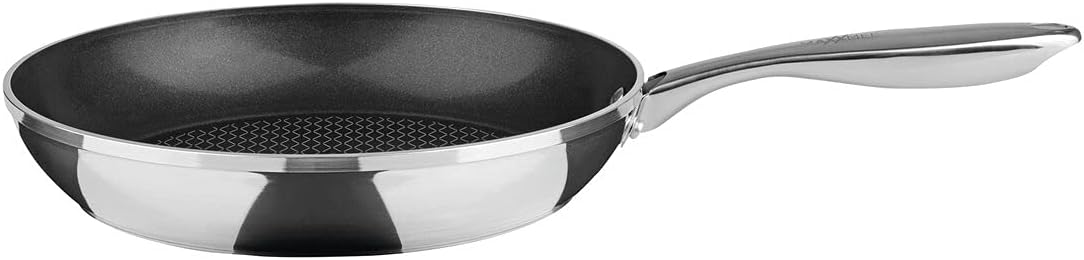 MAXXMEE Aluminium-Pfanne geschmiedet - 24cm | Mit zweifacher Antihaft-Beschichtung & Abperl-Effekt Farbwechsel-Anzeige | Backofengeeignet bis 150 °C [Silber]