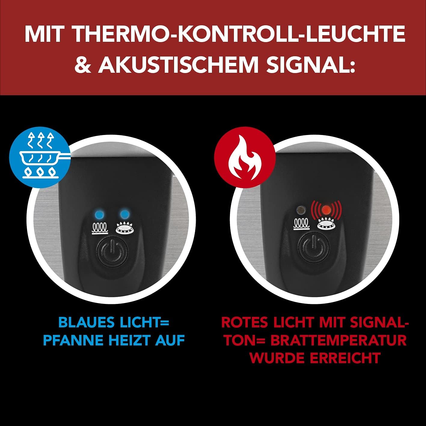 MAXXMEE Aluminium-Pfanne mit LED-Anzeige und Signalton 24cm | Hoher Rand und Cool-Touch-Griff | Für alle Herdarten geeignet, auch Induktion. | Bratpfanne besitzt 2-fache Antihaftbeschichtung [schwarz] — Ansicht 3