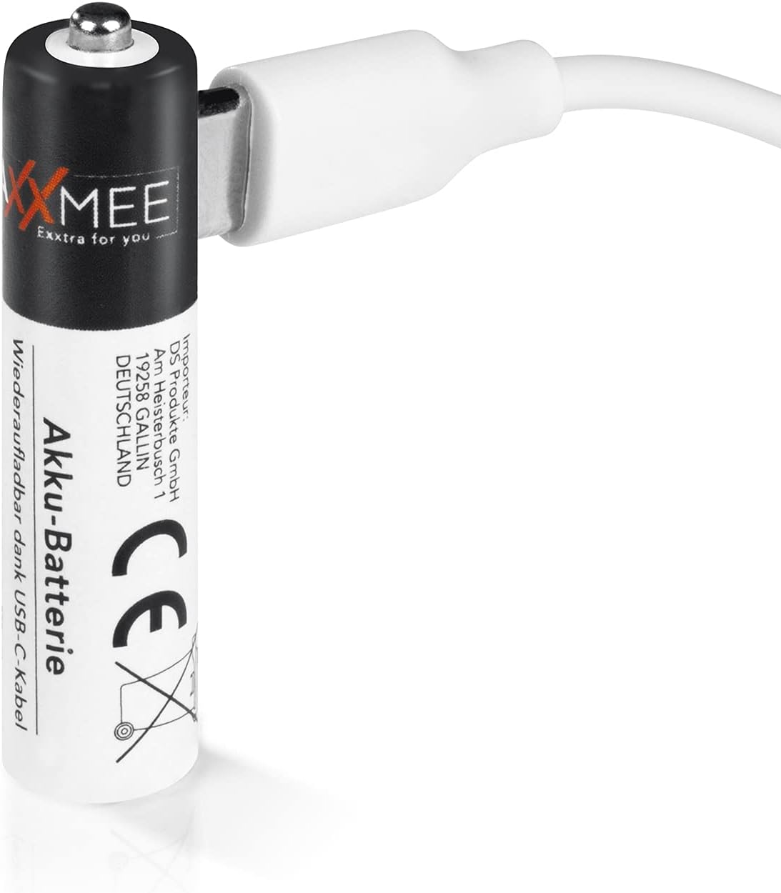 MAXXMEE Batterien wiederaufladbar AAA 2er-Set | Können parallel geladen Werden in nur 2 Stunden | Bis zu 1.200 Mal wiederaufladbar | Vier weideraufladbare Micro-Batterien [weiß/grün] — Ansicht 2