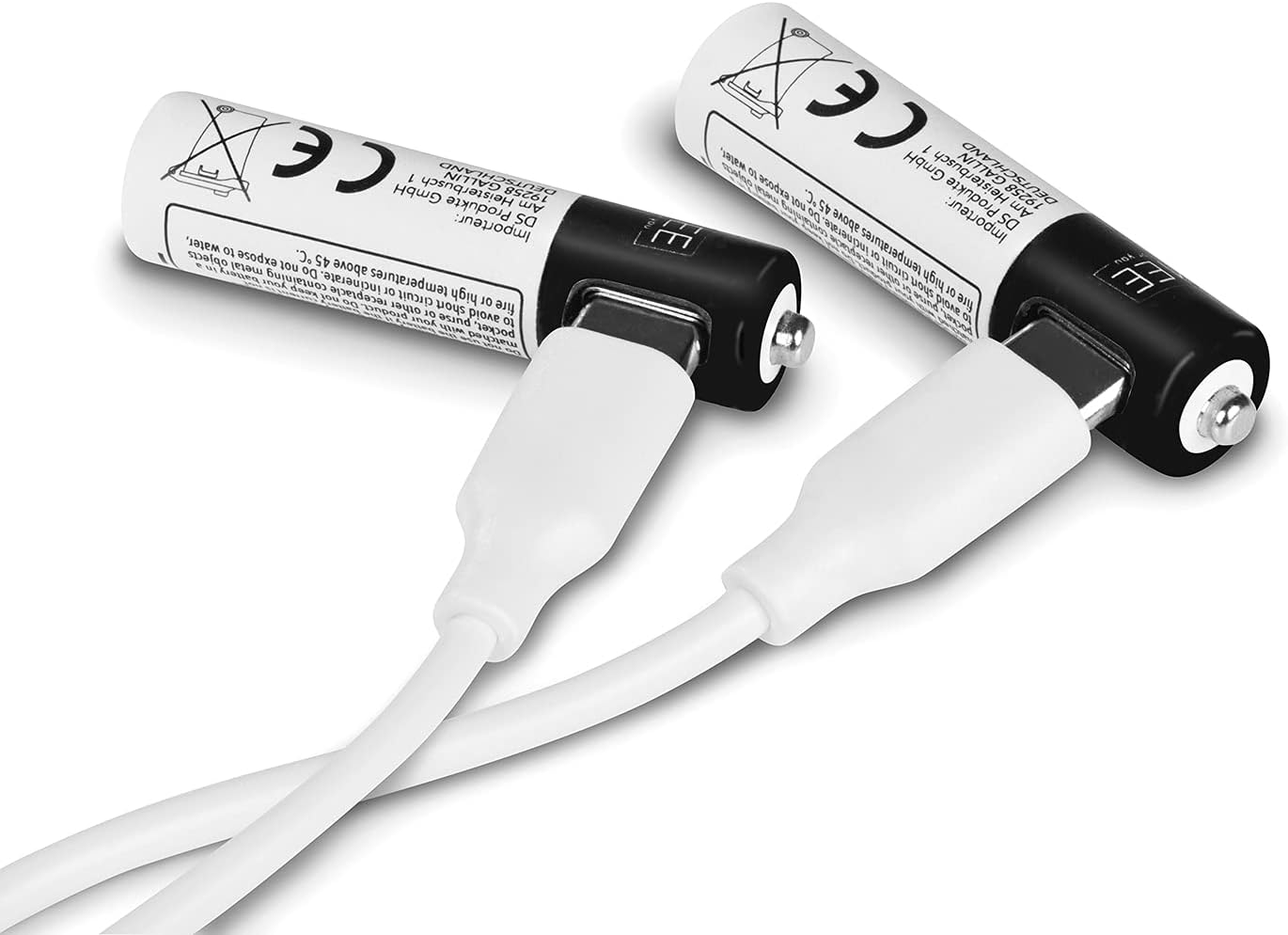 MAXXMEE Batterien wiederaufladbar AAA 2er-Set | Können parallel geladen Werden in nur 2 Stunden | Bis zu 1.200 Mal wiederaufladbar | Vier weideraufladbare Micro-Batterien [weiß/grün] — Ansicht 3