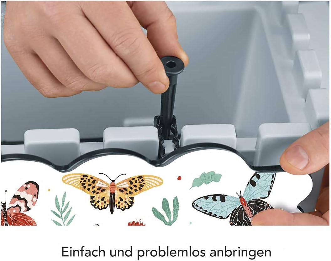 MAXXMEE Blumenkasten-Dekoration in Schmetterlings-Design | Blumenkasten-Verkleidung mit Clip-System | Für Standart-Blumenkästen (30-50 cm Breite) | 50 x 17 x 0,5 cm | Blumenkasten-Verkleidung, Clip-System, Für Standart-Blumenkästen, 30-50 cm Breite — Ansicht 5
