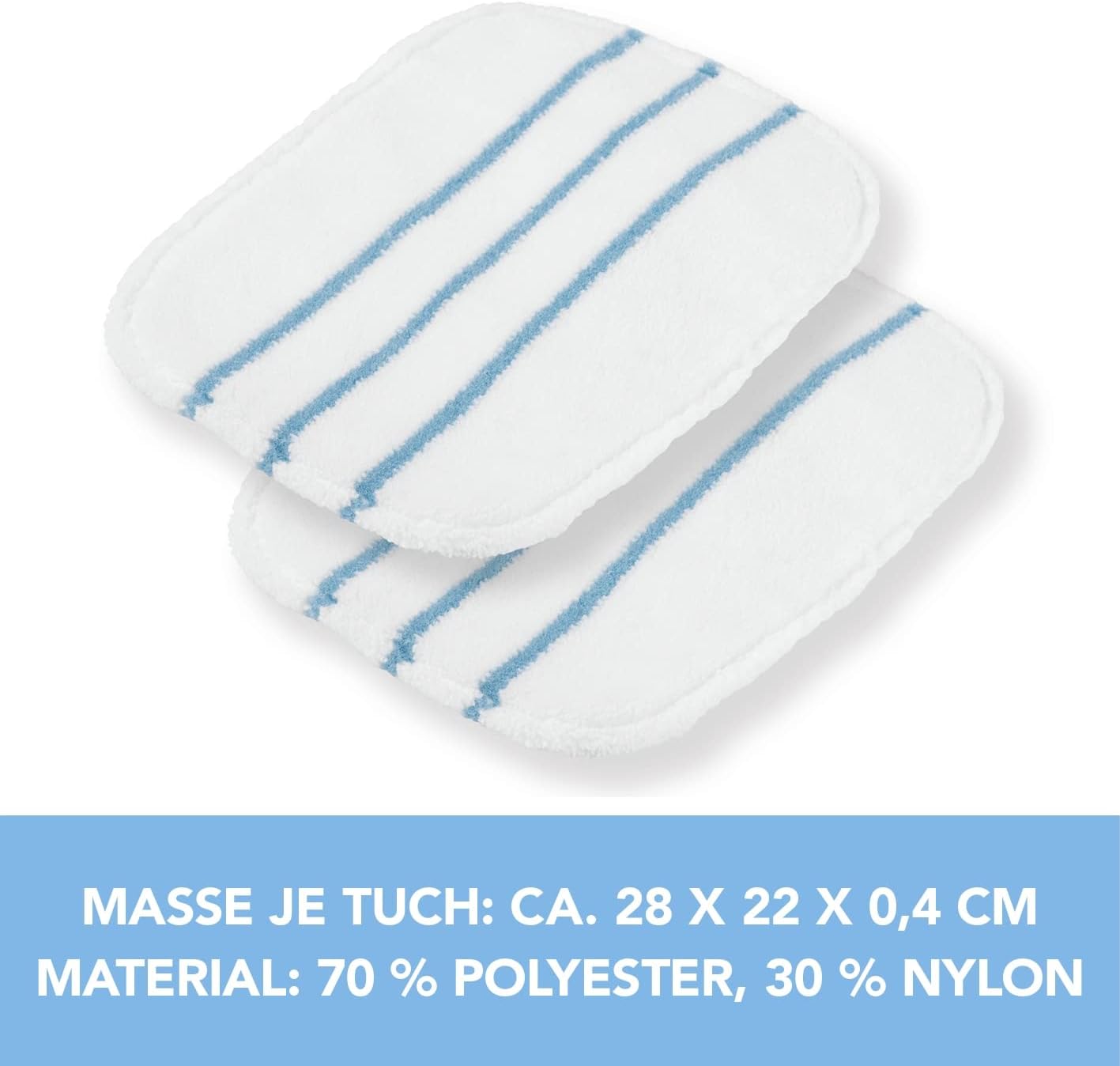 MAXXMEE Bodentuch für Vibration Dampfbesen | Ersatzbezüge | 28cm x 22cm x 0,4cm | Auch universal einsetzbar [Wiederverwendbar] — Ansicht 5