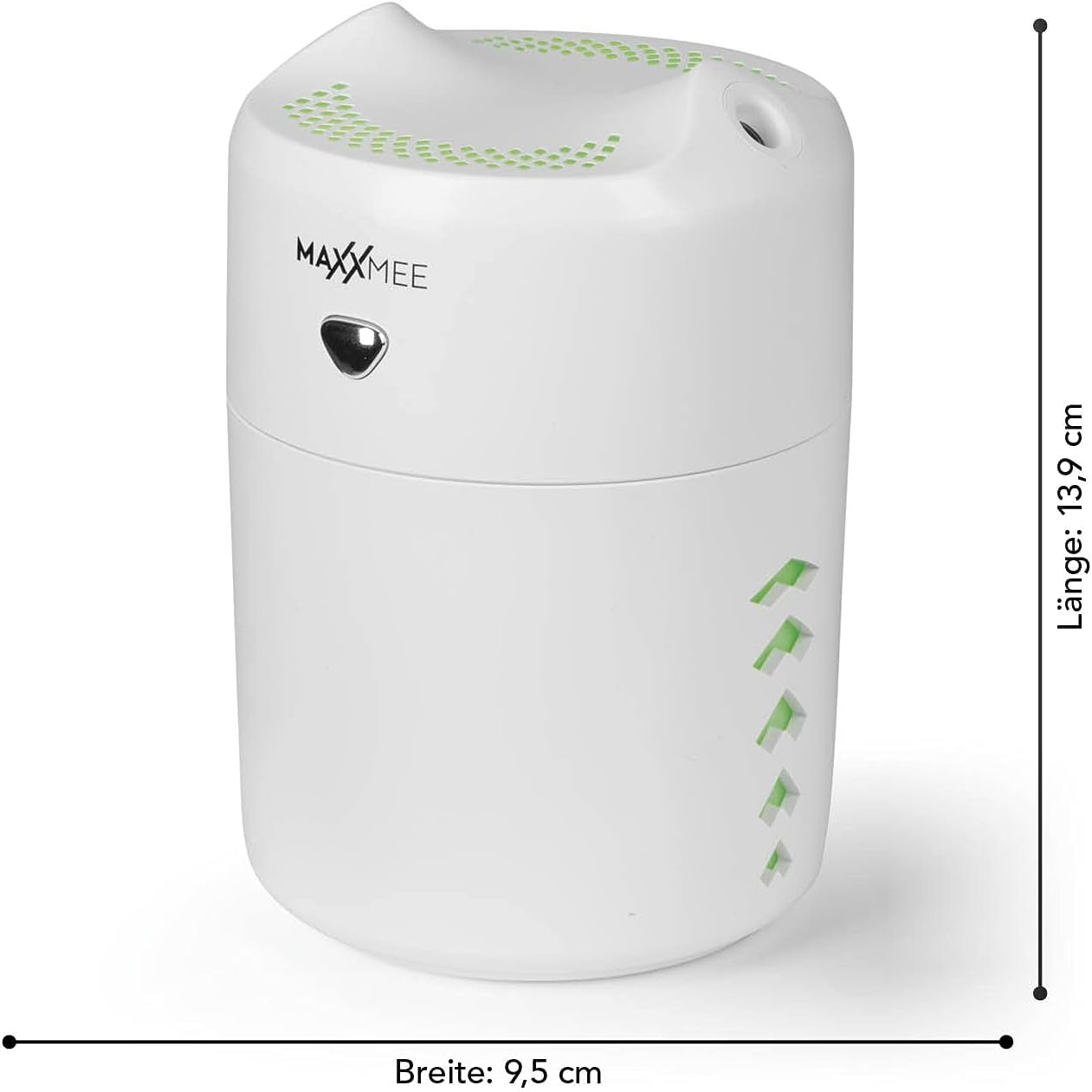 MAXXMEE Diffuser | Mit LED-Farbwechsel und Nachtlicht-Funktion | Feiner Wassernebel auf beiden Seiten des Geräts sanft ausgeströmt | Ca. 4 Stunden Dauer-Ausstoß [ABS, Kieselgel] — Ansicht 6