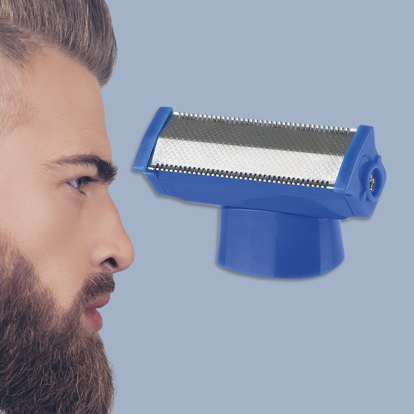 MAXXMEE Ersatz-Klingen Solo Blade | Passend für den "MAXXMEE" Haar- und Bartschneider | Klingen mit Dual-Slide-Funktion, rasur in beide Richtungen | 3 Ersatzklingen [Blau, Edelstahl] — Ansicht 2