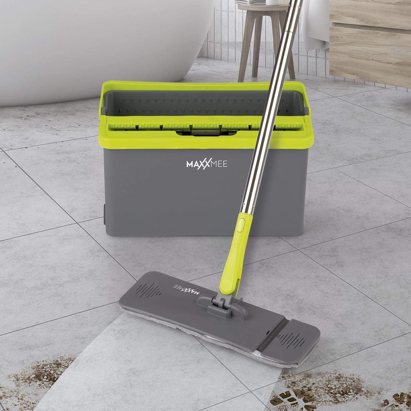 MAXXMEE Ersatz-Mopp 2er-Set Wischsystem Flat-Mopp, Langlebige und leistungsstarke Mikrofasern | Waschbar bis 40°C [2 x Mikrofasertücher] — Ansicht 4