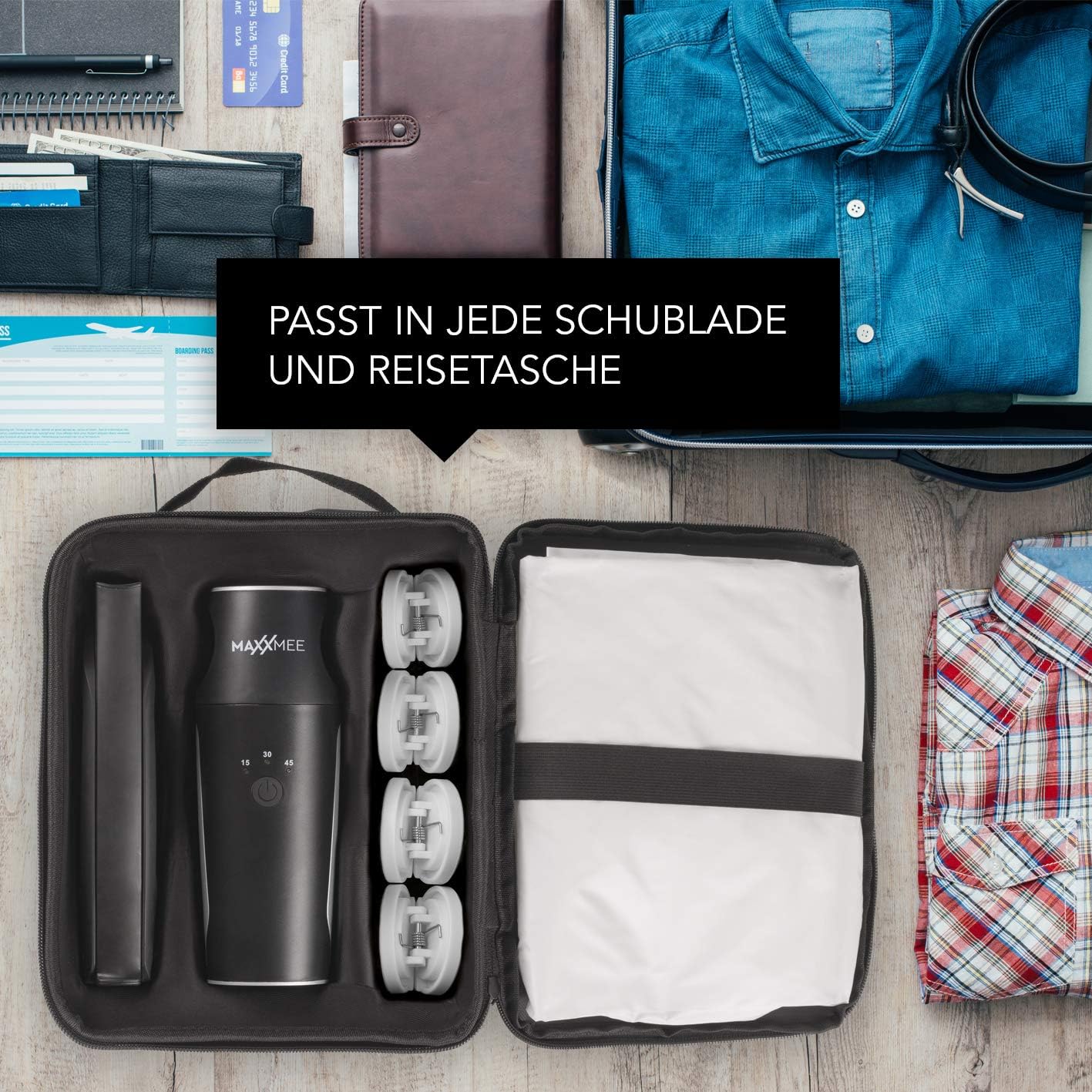 MAXXMEE Hemdenbügler kompakt für zwischendurch und auf Reisen | Trocknet und glättet Hemden & Blusen und ersetzt Bügeleisen oder Dampfbügelstation — Ansicht 6