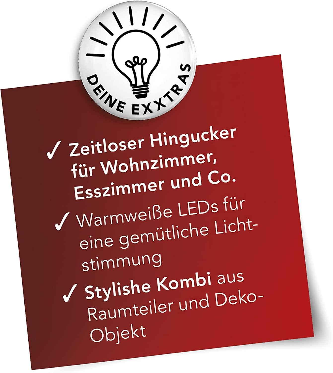 MAXXMEE LED-Raumtrenner | Zeitloser Wohnraum-Hingucker mit natürlicher Weidenzweig-Optik und stimmungsvollen warmweißen LEDs für gemütliche Atmosphäre | Flexibel einsetzbar und leicht verstellbar — Ansicht 5