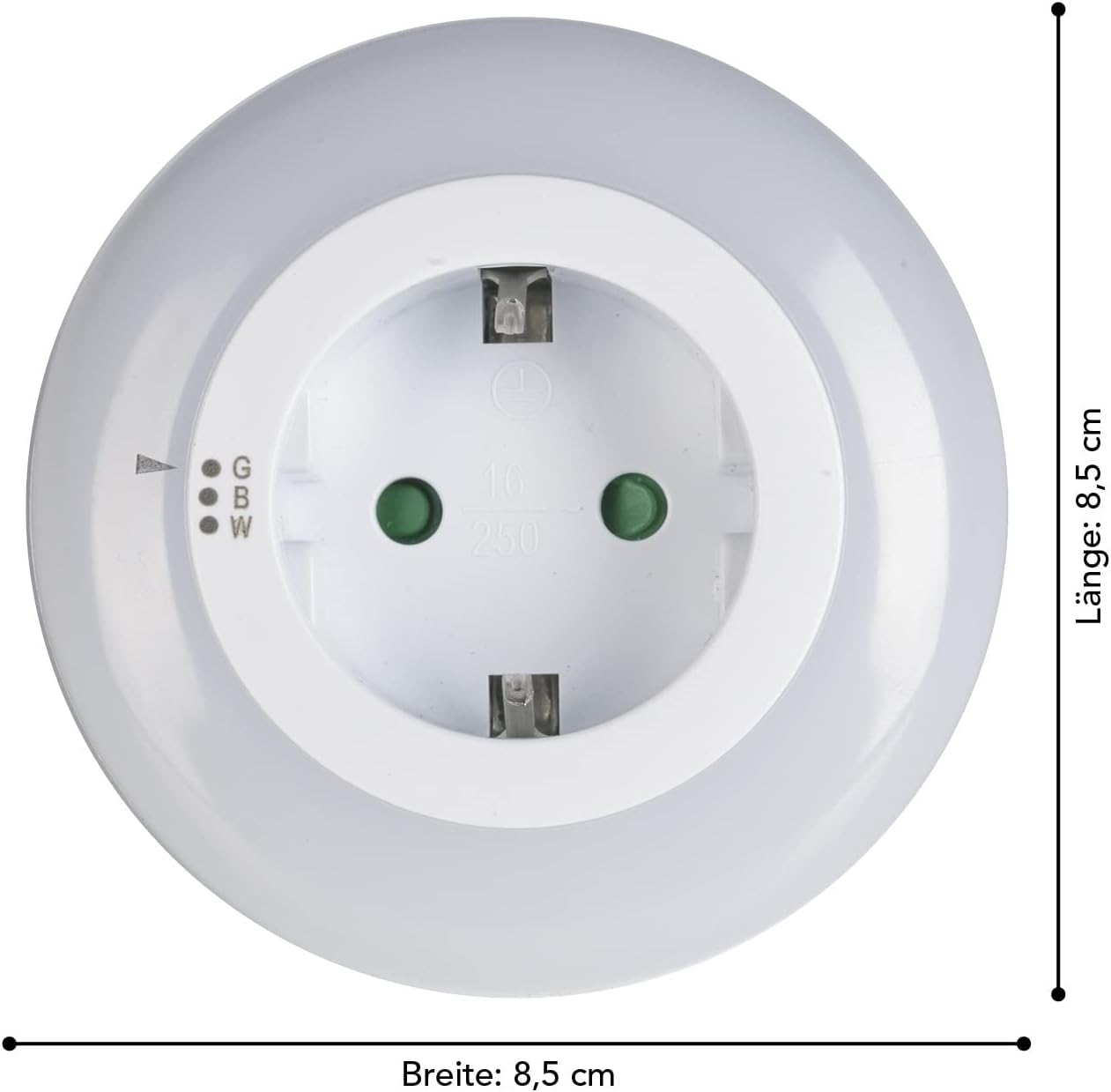 MAXXMEE LED-Steckdosenleuchte Nachtlicht | Mit automatischem Lichtsensor | Wandleuchte wahlweise mit weißem, blauem oder grünem Licht betreibbar | Schalter zur Steuerung der LED-Farben [Weiß] | MAXXMEE, automatisch, Wandleuchte, weiß, blau, grün, energiesparend, Schlafzimmer, Flur, Kinderzimmer, Steckdose — Ansicht 6