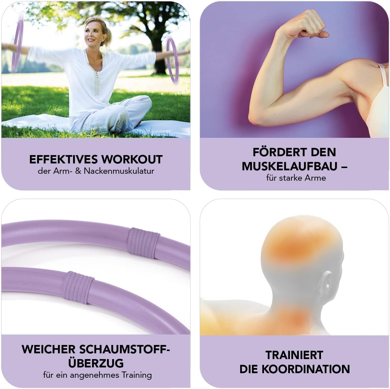 MAXXMEE Mini Hula Hoop Reifen für die Arme | Ideal zum effektiven Training der Arme, für Anfänger und Profis geeignet | Durchmesser 33cm, je 300g Gewicht, trainiert Arm- und Nackenmuskulatur — Ansicht 2