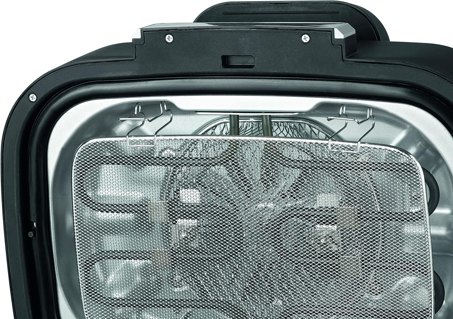 MAXXMEE Multi-Grill mit Heißluft-Funktion 1500w | Ober-/Unterhitze Tischgrill Antihaftbeschichtung | XL Garraum 4,5L zum Perfekten BBQ Look | 5 Programme & LED Display [Schwarz Silber/Kunstoff Stahl] — Ansicht 5