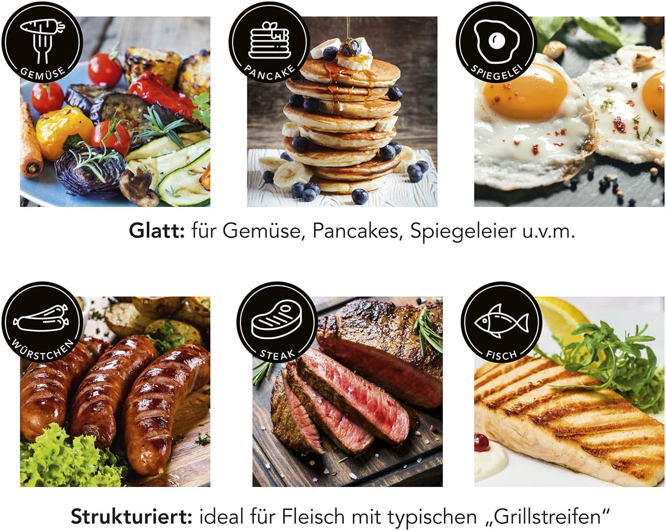 MAXXMEE Raclette Grill für 8 Personen - 2000W | Clevere Kombination: Raclette & Grill in einem | Aluguss-Grillplatte abnehmbar | Pfännchen und Aluguss-Grillplatte mit Antihaftbeschichtung [schwarz] — Ansicht 5