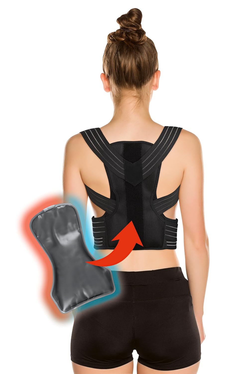 MAXXMEE Rückenkorrektor mit Gelpad | Zur Verbesserung & Unterstützung der Körperhaltung | Mit integriertem Gelpad zum Kühlen oder Wärmen | Verstellbare Bügel zum individuellen Einstellen [S/M] — Ansicht 5