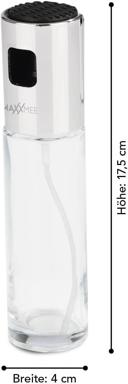 MAXXMEE Sprühflasche Ölzerstäuber 2er-Set | Sprühflaschen für Essig, Öl, Zitronensaft | Sparsam dosieren zur gesünderen Ernährung mit weniger Öl & Fett | 2 Sprühflschen für die sparsame Dosierung — Ansicht 5