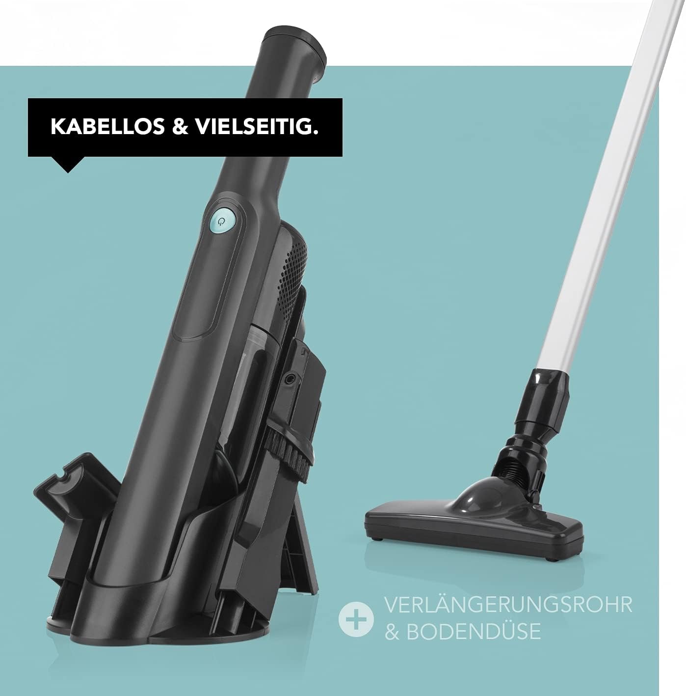MAXXMEE Stylisches Akku Hand- & Bodenstaubsauger Set | Eignet Sich im Haus, Auto & oder Camper | Kabellos Wird Jede Ecke sauber | starker BLDC-Motor integriertem EPA-Filter, Akku [ABS/Anthrazit] — Ansicht 3