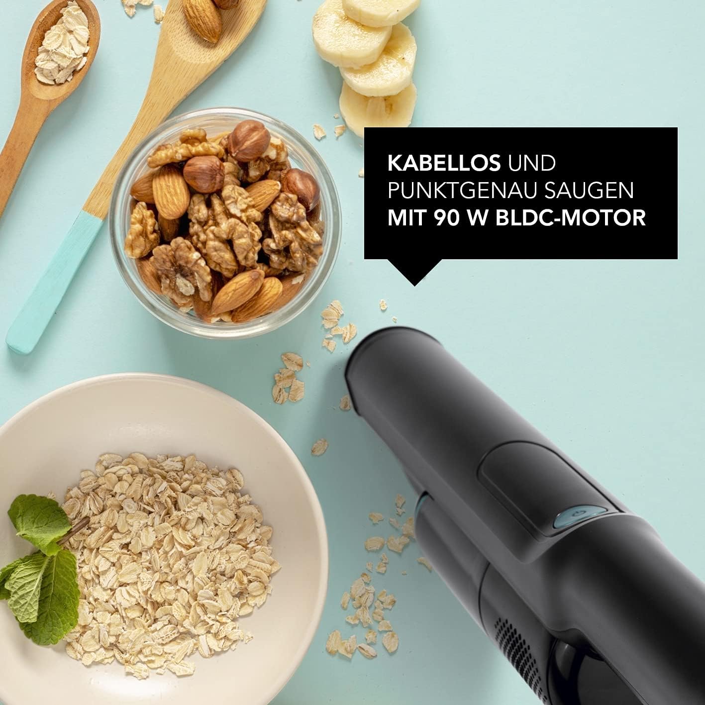 MAXXMEE Stylisches Akku Hand- & Bodenstaubsauger Set | Eignet Sich im Haus, Auto & oder Camper | Kabellos Wird Jede Ecke sauber | starker BLDC-Motor integriertem EPA-Filter, Akku [ABS/Anthrazit] — Ansicht 6
