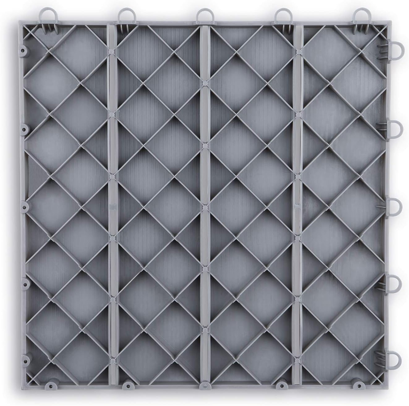 MAXXMEE Terassenplatten mit praktischem Stecksystem Kunststoff in edler Holz-Optik, 12er Set 30x30 cm | Montage ohne Bohren und Schrauben, UV-, frost- und witterungsbeständig | Leicht zu reinigen — Ansicht 3