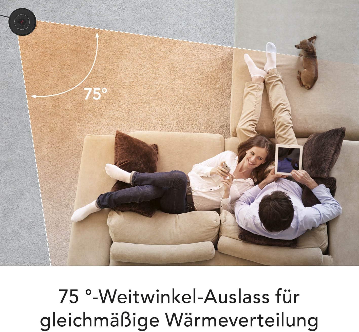 MAXXMEE Tisch-Heizung | 3 Leistungsstufen mit effizienter Keramik-Heiztechnologie | 75 °-Weitwinkel-Auslass, Timerfunktion, Überhitzungsschutz | 1200W [schwarz] — Ansicht 5