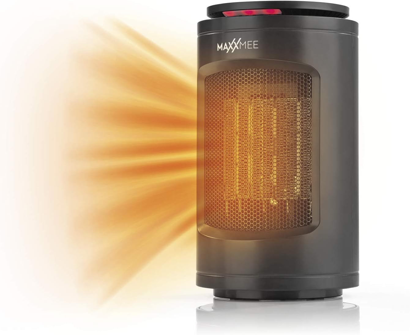 MAXXMEE Tisch-Heizung | 3 Leistungsstufen mit effizienter Keramik-Heiztechnologie | 75 °-Weitwinkel-Auslass, Timerfunktion, Überhitzungsschutz | 1200W [schwarz]