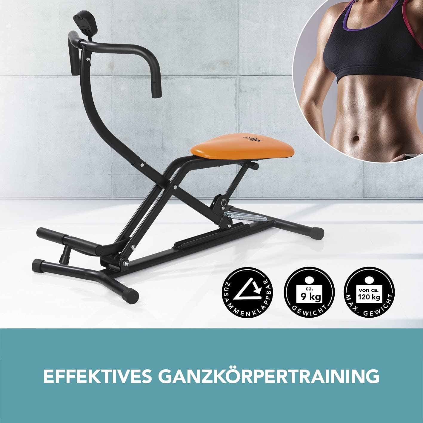 MAXXMEE Trainingsgerät Crunch & Glide | Kräftigung mit dem Eigengewicht | Training mehrer Muskelgruppen vereint in einem Gerät | Maximale Belastung: ca. 120 kg — Ansicht 2