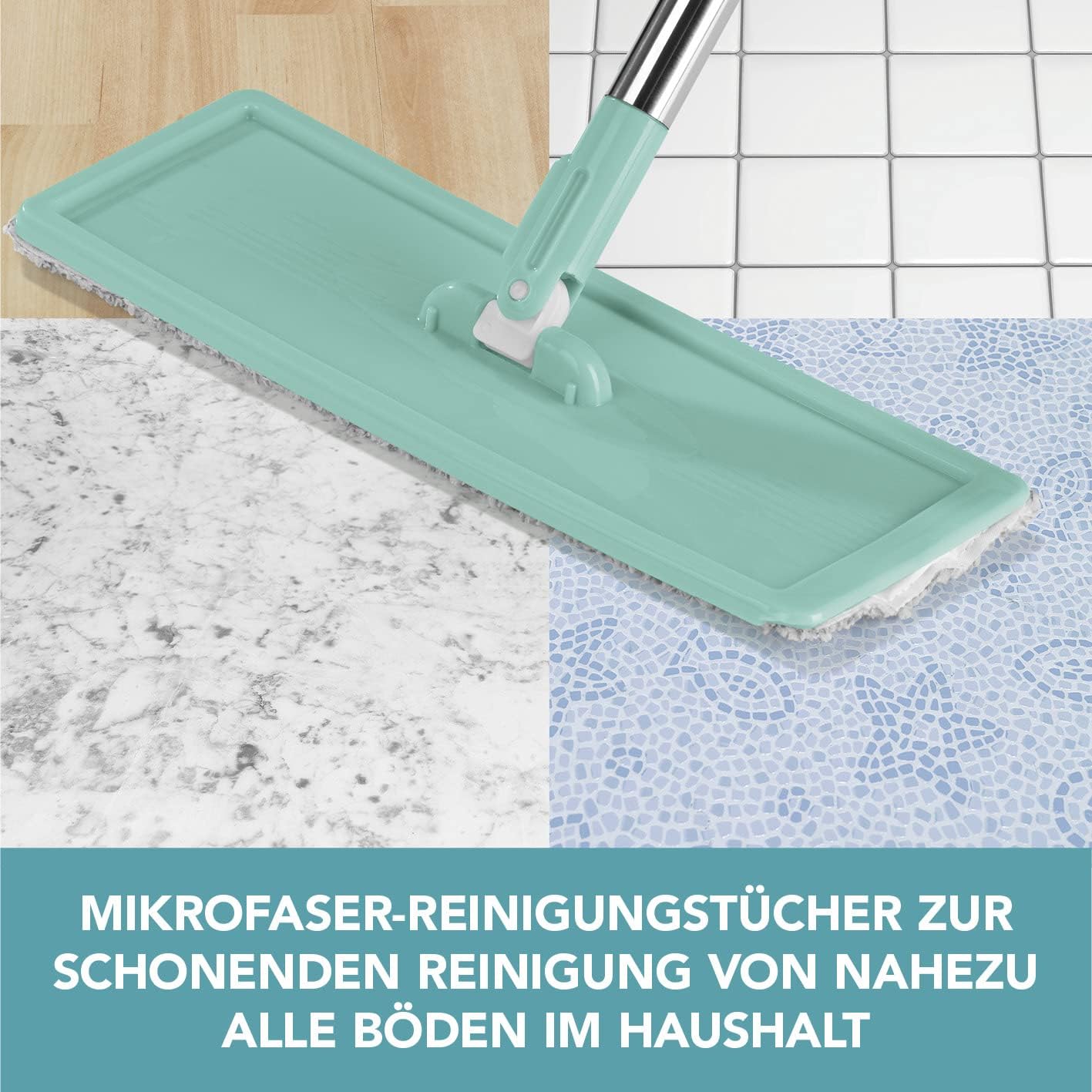 MAXXMEE Wischmopp Mikrofaser-Reinigungstücher | Ersatzbezüge | 32cm x 11cm | Auch universal einsetzbar [Wiederverwendbar] — Ansicht 2