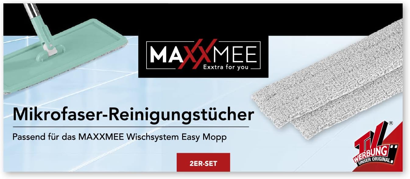 MAXXMEE Wischmopp Mikrofaser-Reinigungstücher | Ersatzbezüge | 32cm x 11cm | Auch universal einsetzbar [Wiederverwendbar] — Ansicht 5